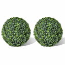 vidaXL ツゲ様人工観葉植物 トピアリーボール 2個 35 cmホーム&ガーデン デコレーション 造花(代引不可)