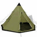 vidaXL 4人用テント グリーンスポーツグッズ アウトドアレクリエーション キャンプ&ハイキング テント(代引不可)