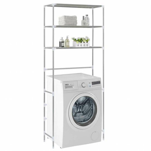 vidaXL 洗濯機上収納ラック 3段 シルバー 69x28x169cmホーム&ガーデン バスルーム用品 タオルラック・ホルダー(代引不可) vidaXL 洗濯機上収納ラック 3段 シルバー 69x28x169cmホーム&ガーデン バスルーム用品 タオルラック・ホルダー(代引不可)