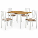 vidaXL ダイニング5点セット MDF材 ホワイト家具 家具セット キッチン・ダイニング 家具 Sets(代引不可)