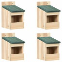 vidaXL 鳥小屋 4点 12x16x20 cm モミの木ホーム&ガーデン デコレーション 鳥・野生動物用ハウス 鳥小屋(代引不可)