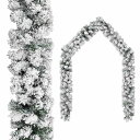 vidaXL クリスマスリース 雪付き グリーン 10m PVC製ホーム&ガーデン デコレーション シーズン&ホリデーデコレーション ホリデーオーナメント(代引不可)