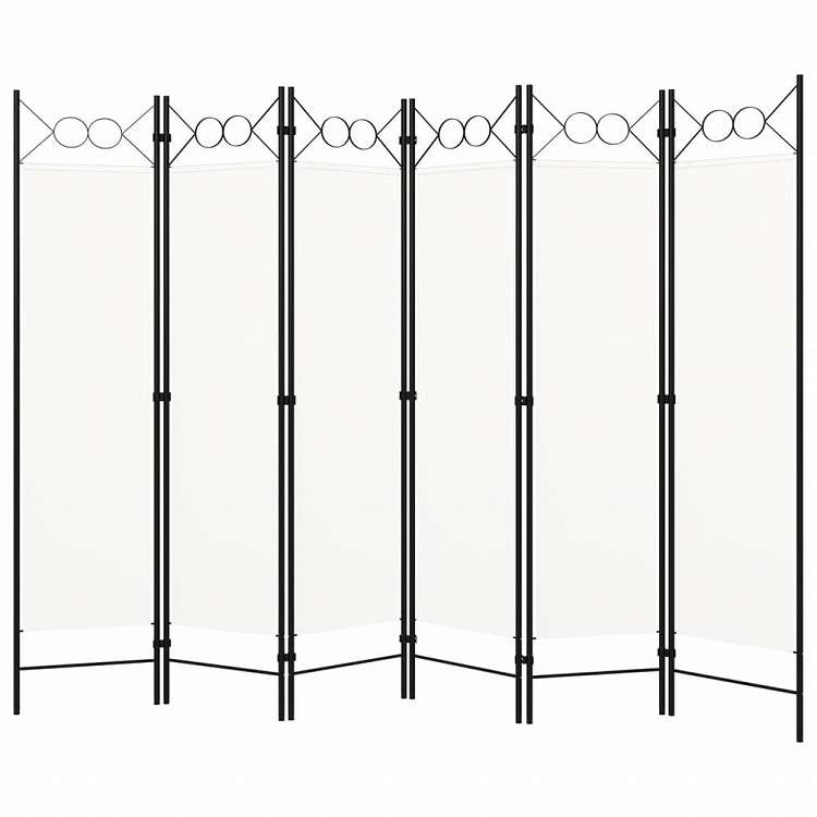 vidaXL 間仕切り 6枚パネル り ホワイト 240x180cm家具 間仕切り(代引不可)