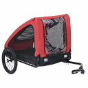 vidaXL 自転車用ペットトレーラー レッド&ブラックAnimals & Pet Supplies ペット用品 ペットカート(代引不可)