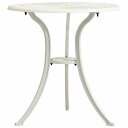 vidaXL ガーデンテーブル 62x62x65cm アルミ鋳物 ホワイト家具 アウトドア家具 アウトドアテーブル(代引不可)