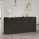 vidaXL サイドボード ブラック 160x36x75cm エンジニアリングウッド (2x805771)家具 キャビネット&収納 サイドボード(代引不可)