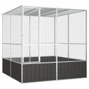 vidaXL バードケージ アントラシート 213.5x217.5x211.5 cm 亜鉛メッキ鋼動物&ペット用品 ペット用品 鳥用品 取りかご・スタンド(代引不可)