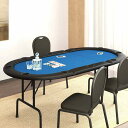 vidaXL 10人用 折りたたみ式ポーカーテーブル ブルー 207x106x76 cm家具 テーブル ポーカー・ゲーム用テーブル(代引不可)【送料無料】