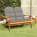 vidaXL アディロンダック ガーデンベンチ クッション付き 126 cm アカシア無垢材家具 アウトドア家具 屋外椅子 アウトドアベンチ(代引不可)
