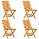 vidaXL 折りたたみガーデンチェア 4点 47x47x89 cm チーク無垢材家具 アウトドア家具 屋外椅子 アウトドアベンチチェア(代引不可)【送料無料】