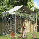vidaXL 屋外犬小屋 屋根付き シルバー 3x1.5x2.5 m 亜鉛メッキ鋼製動物&ペット用品 ペット用品 犬用品 犬小屋・ドッグラン(代引不可)