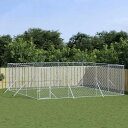 vidaXL 屋外用犬小屋 シルバー 6x6x2m 亜鉛メッキ鋼製Animals & Pet Supplies ペット用品 犬用品 犬小屋・ドッグラン(代引不可)