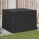 vidaXL ガーデン収納ボックス 291L ポリラタン製 ブラック家具 アウトドア家具 屋外収納ボックス(代引不可)