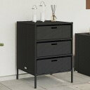 vidaXL ガーデン収納キャビネット 55x59x80 cm ポリラタン製 ブラック家具 アウトドア家具 屋外収納ボックス(代引不可)