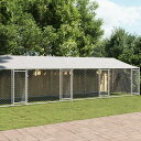 vidaXL 犬用ケージ ルーフ&ドア付き グレー 12x2x2 m 亜鉛メッキ鋼動物&ペット用品 ペット用品 犬用品 犬小屋・ドッグラン(代引不可)【送料無料...