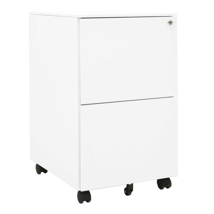 vidaXL モバイル ファイルキャビネット ホワイト 39x45x67 cm スチール家具キャビネット&収納ファイル..