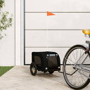 vidaXL 自転車用ペットトレーラー ブラック オックスフォード生地&鉄動物&ペット用品ペット用品ペットカート(代引不可)