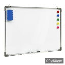 vidaXL ドライ消去式マグネットホワイトボード ホワイト 90x60cm スチール製オフィス用品プレゼンテーションホワイトボード(代引不可)
