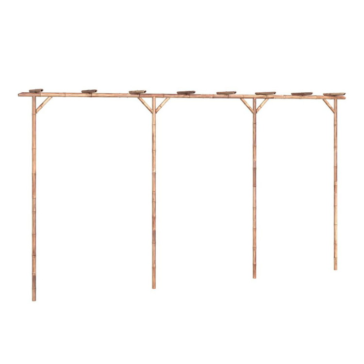 vidaXL パーゴラ 竹製 385x40x205cmホーム&ガーデン芝&ガーデンアウトドアリビングアウトドアストラク..
