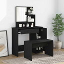 vidaXL ドレッシングテーブルセット ブラック 86.5x35x136 cm家具キャビネット&収納洗面・化粧台ユニット寝室用化粧用テーブル(代引不可)