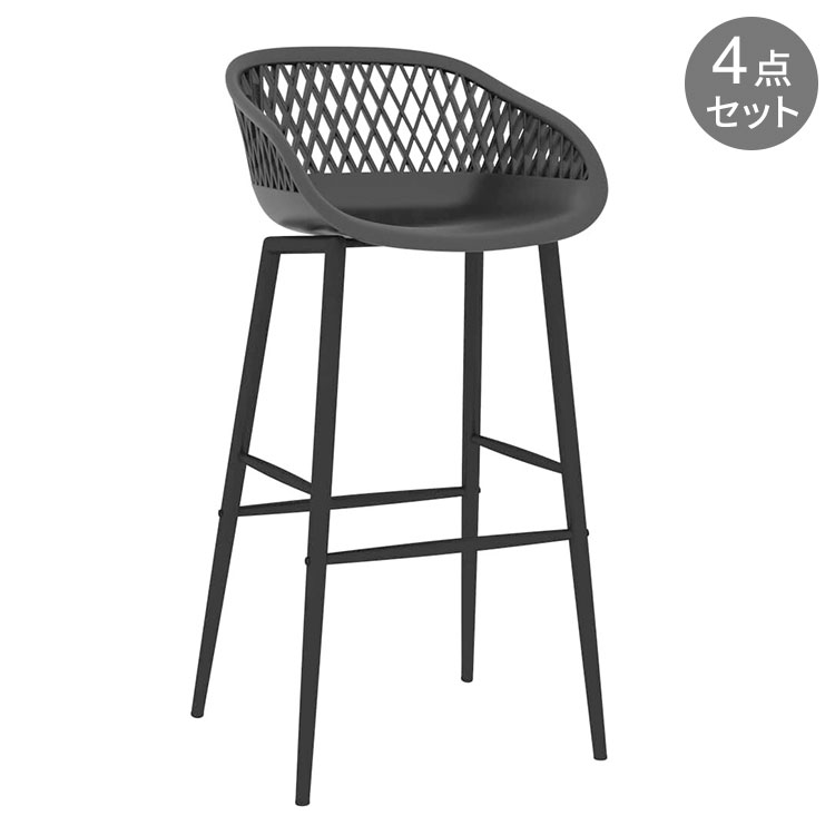 vidaXL バースツール 4点 ブラック家具チェアテーブル・バースツール(代引不可)