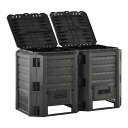 vidaXL ガーデン堆肥箱 ブラック 800Lホーム&ガーデン芝&ガーデンガーデニングコンポスト堆肥箱(代引不可)
