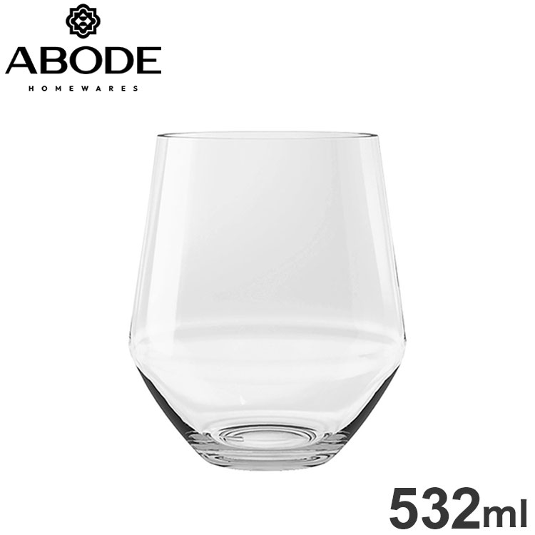 アングル ステムレスグラス 530ml クリア DK24089383 ABODE Homeware MS樹脂 9.7×9.7×11.5cm 532ml 0~8..