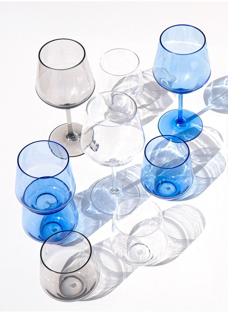 アングル ステムレスグラス 530ml ブルー DK24089581 ABODE Homeware MS樹脂 9.7×9.7×11.5cm 532ml 0~80℃ 食洗機対応 耐衝撃性 割れにくいグラス(代引不可) 3