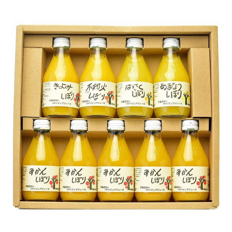 和歌山 伊藤農園 100%ピュアジュース180ml×9本セット ジュース ギフト 産直 ご当地グルメ 熨斗 贈り物 新生活 お祝い お取り寄せ のし対応 (代引不可)【送料無料】