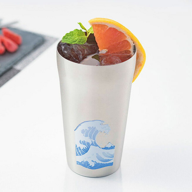 樂天商城 - 日本製 燕三条 ステンレスタンブラー420ml (波に富士)(代引不可)【送料無料】