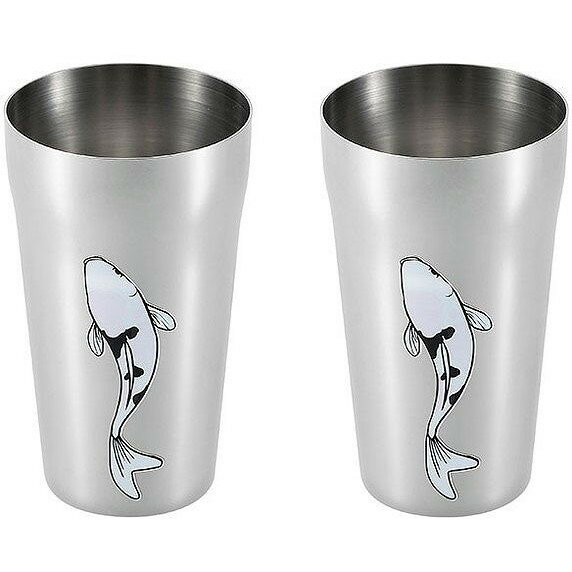 日本製 燕三条 ステンレスタンブラー420ml (錦鯉) 2P(代引不可)【送料無料】