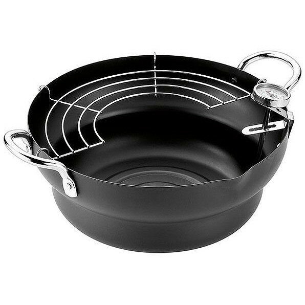 日本製 燕三条 共柄天ぷら鍋24cm 温度計付(代引不可)【送料無料】