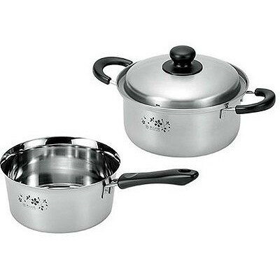 日本製 燕三条 そそぎやすい鍋18cm&両手鍋20cm(代引不可)【送料無料】