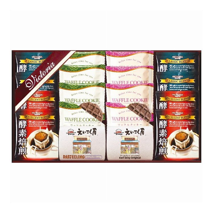 ビクトリアコーヒー ドリップコーヒー&紅茶・ワッフルクッキーセット VEM-30 ビクトリア珈琲 コ