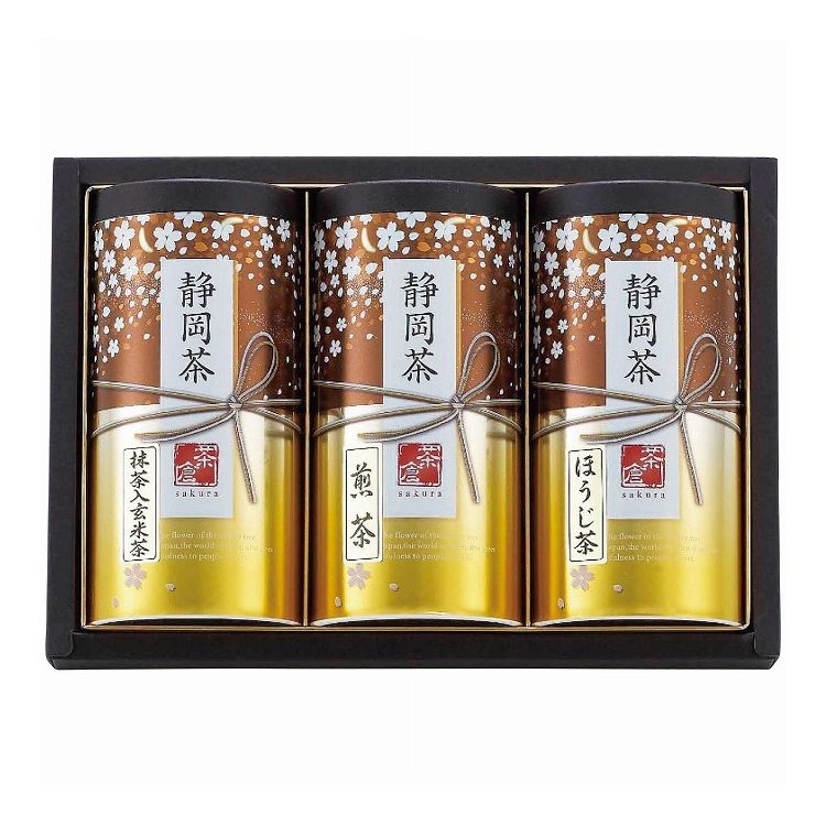 【商品説明】静岡茶の香り豊かな贈りものです。原材料表記緑茶,ロースト米,抹茶アレルギー設定なし賞味期限製造日より常温約360日※別途パッケージに記載内容量煎茶80g・ほうじ茶60g・抹茶入り玄米茶80g各1缶メーカー名山田園【送料について】北海道、沖縄、離島は送料を頂きます。