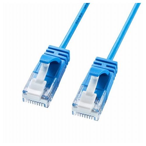 サンワサプライ カテゴリ6A極細LANケーブル ブルー KB-SL6A-10BL(代引不可)