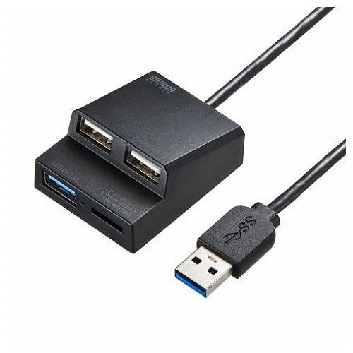 【商品特長】●USB3.2Gen1×1ポート、USB2.0×2ポートのコンボハブにmicroSDカードスロットが付いた便利なハブです。●ワイヤレスマウスのレシーバーなどUSB3.2Gen1が必要ない機器と併用するのに最適です。●1台のパソコンで3台のUSB機器を共有でき、microSDカードが読み書きできます。※カードリーダーはUSB2.0の速度です。●多くの携帯電話に採用されているmicroSDカード・microSDHC・microSDXCが、そのまま使えます。●microSDXCメモリーカードUHS-512GB対応です。※UHS-の高速転送には対応していません。●AC電源不要のバスパワータイプです。●Windows&Mac両対応。【ご購入前にご確認ください】※USB3.2Gen1ポートにUSB2.0/1.1規格の製品を接続する場合、最大転送速度は遅いほうの規格になりますのでご注意ください。※本製品はUSBハブですが全てのUSB機器に接続、動作を保証できるものではありません。※本製品はUSB3.2Gen1規格に対応しておりますがUSB3.0の規格値(5Gbps)の転送速度を保証するものではありません。※本製品はバスパワー専用です。接続する周辺機器の4ポートの合計値が820mA以内の場合に限り使用可能です。※接続した周辺機器の消費電流合計値が820mA以上の場合、正常に動作しないことがあります。【仕様】【USBハブ】■インターフェース規格:USB仕様Ver3.2Gen1(USB3.1/3.0)準拠(USBVer2.0/1.1上位互換)※USB3.2Gen1はUSB-IF(USBImplementersForum)によりUSB3.1/3.0が名称変更されたもので同じ規格です。■通信速度:5Gbps,480Mbps,12Mbps,1.5Mbps(理論値)■コネクタ形状(ダウンストリーム):USB3.2Gen1(USB3.1/3.0)Aコネクタメス×1USB2.0Aコネクタメス×2■コネクタ形状(アップストリーム):USB3.2Gen1(3.1/3.0)Aコネクタオス■コネクタ形状(PC接続側):USBType-A■電源:バスパワー■供給電流:820mA最大(3ポート合計)※接続する機器の消費電流が本製品の供給電流を超える場合、バスパワーで正常に動作しない場合があります。■ポート数(合計):3ポート【カードリーダー】■スロット:microSDカード■最大対応メディア(microSDカード):512GB※全てを同時に使用できません。※各種メディアの著作権保護機能には対応していません。※全てのパソコン、メモリーカードで動作を保証するものではありません。※SDXCメモリーカード、microSDXCカードはフォーマット形式が「exFAT」なので「exFAT」対応OSを確認してください。※UHS-・の高速転送には対応していません。【共通仕様】■対応OSChromeOS:ChromeOS※ChromeOSの対応は弊社WEB対応表をご覧ください。■対応OSmac:macOS(Monterey)12、macOS(BigSur)11、macOS10.12〜10.15、OSX10.8〜10.11、MacOSX10.4〜10.7■対応OSWindows:11,10,8.1,8,7■対応機種:Windows搭載(DOS/V)パソコン、AppleMacシリーズ※USBポートを持ち、パソコン本体メーカーがUSBポートの動作を保証している機種。※USB3.2Gen1(USB3.1/3.0)の環境で動作させるためにはパソコン本体にUSB3.2Gen1(USB3.1/3.0)ポートが必要です。※パソコン・USB機器により対応できないものもあります。※記載の社名及び製品名は、一般に各社の商標または登録商標です。■ケーブル長:約0.5m■セット内容:取扱説明書、面ファスナー(1セット)【代引きについて】こちらの商品は、代引きでの出荷は受け付けておりません。【送料について】北海道、沖縄、離島は送料を頂きます。