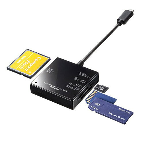 【5個セット】 サンワサプライ USB3.1 Type-C マルチカードリーダー ADR-3TCML40BK...