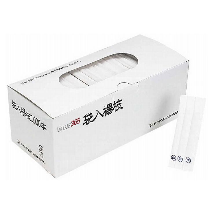 やなぎプロダクツ L-518 バリュー無地袋入 楊枝 約1000本入 379149