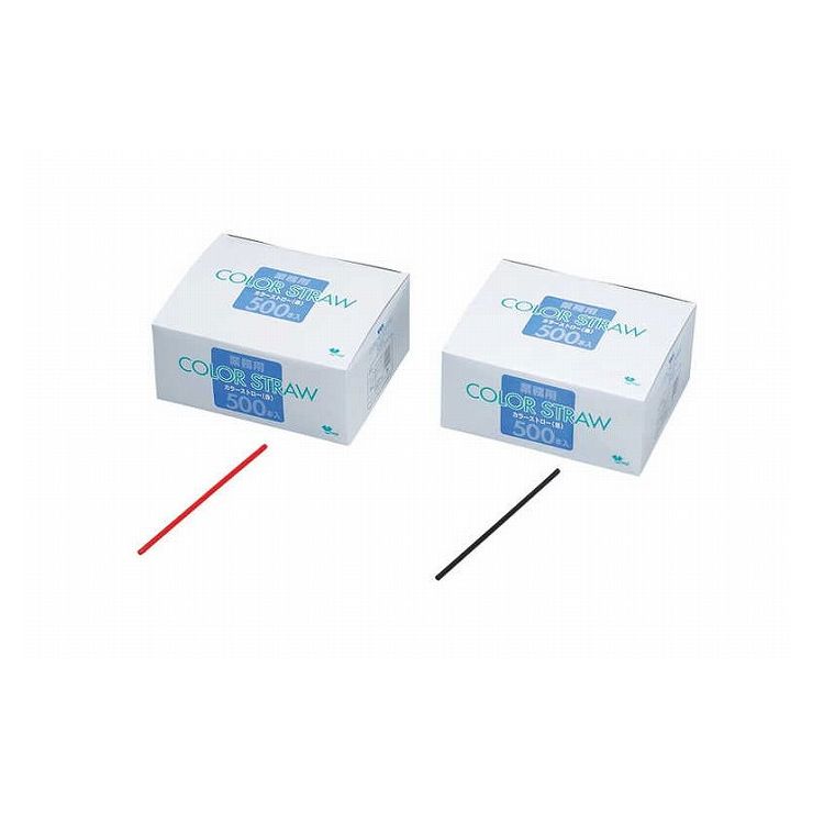 やなぎプロダクツ ST-013 業務用カラーストロー 赤 500本入 379115