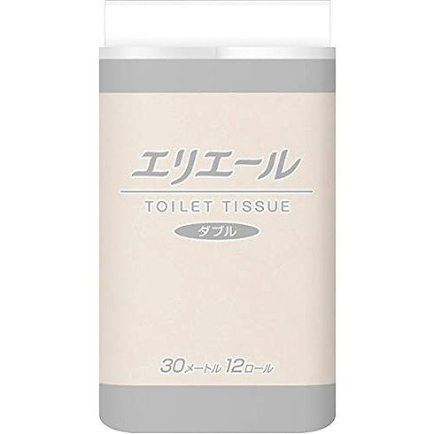 エリエール トイレットティッシュダブル 芯付 30m巻 12ロール 6袋入 カンダ 427131