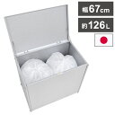 日本製 ガルバ製ゴミ収納庫 幅67 大容量 126L 上開きボックスタイプ 屋外ゴミ収納庫 ガルバリウム ゴミ箱 ごみ箱 物置 屋外ストッカー 頑丈 家庭用 カ...
