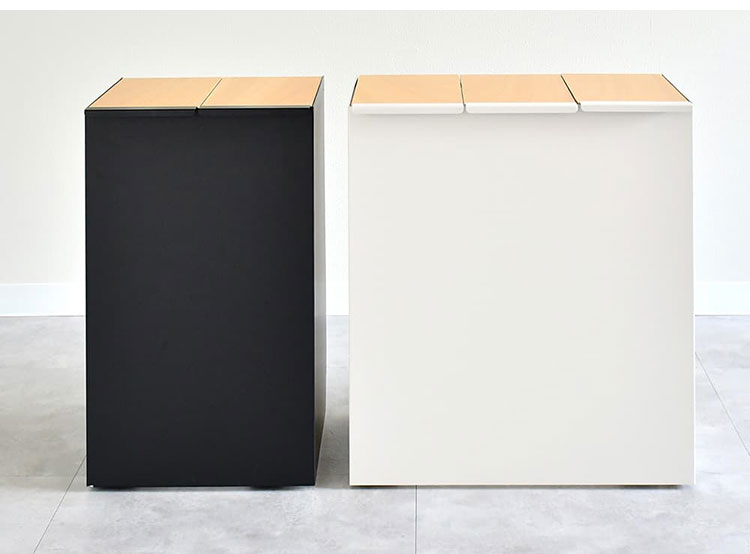 rootis 日本製 隠せるデザインゴミ箱 ダストボックス 15L×2分別 幅30cm 隠しキャスター 天然木 蓋付き スリム ダストボックス ゴミ箱 30リットル 30L おしゃれ(代引不可)【送料無料】