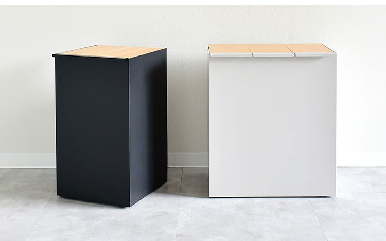 rootis 日本製 隠せるデザインゴミ箱 ダストボックス 15L×2分別 幅30cm 隠しキャスター 天然木 蓋付き スリム ダストボックス ゴミ箱 30リットル 30L おしゃれ(代引不可)【送料無料】 [2]
