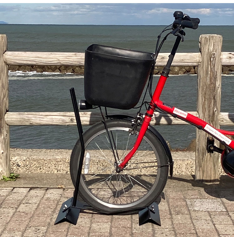 日本製 電動自転車スタンド 1台用 スロープ式 屋外 電動自転車ラック タイヤ径20~26インチ対応 自転車 収納 ラック(代引不可)【送料無料】 2