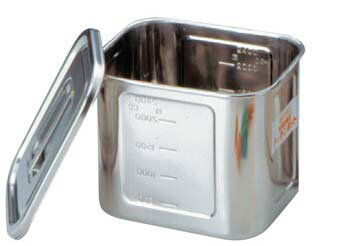 BK 18-8 角型 キッチンポット 目盛付 14型 手無(代引不可)【送料無料】