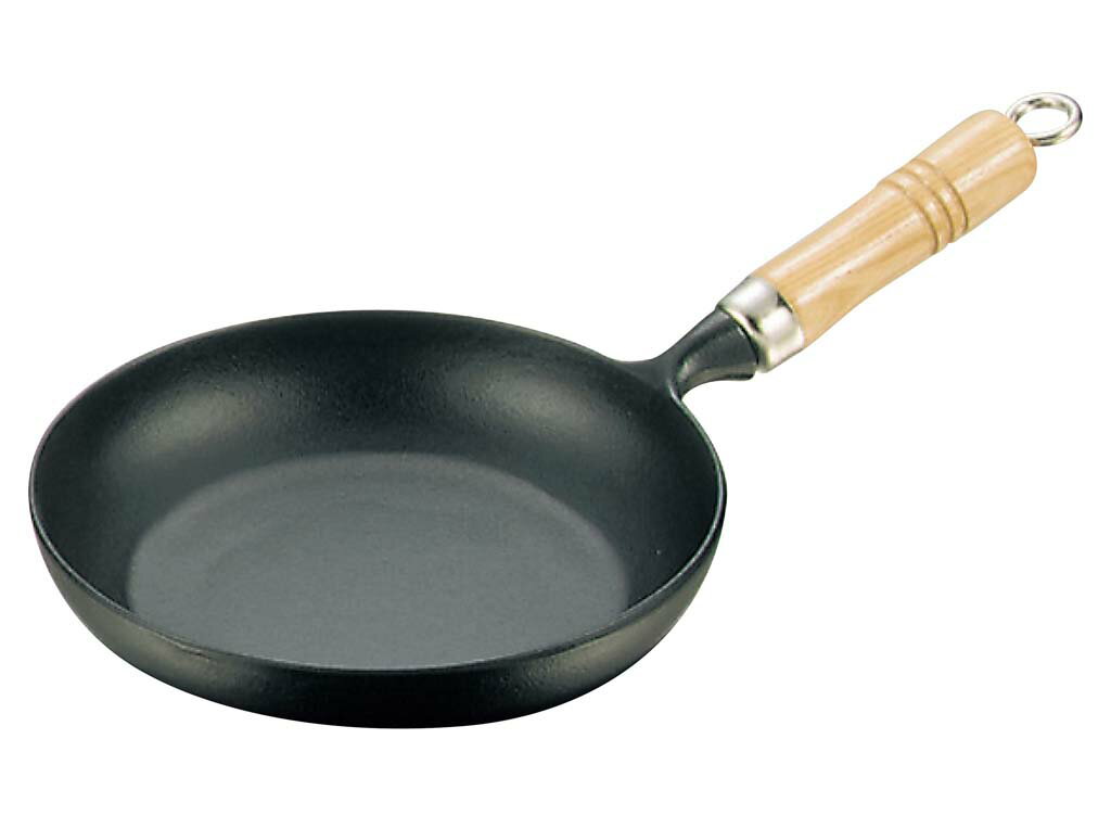 Ih Incompatible - 南部鉄 木柄 オムレツパン 21cm 24005(代引不可)【送料無料】