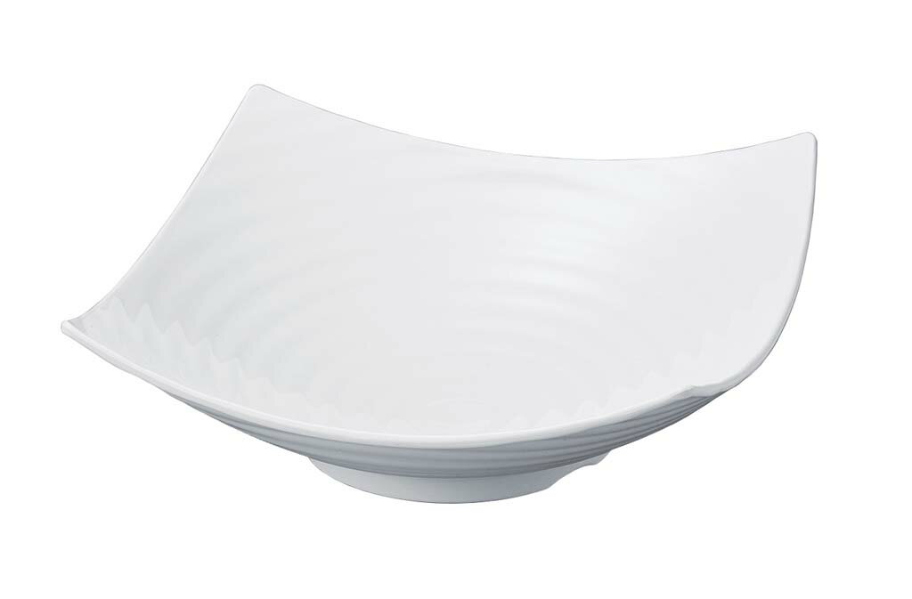 ニューホワイト ロクロ目四方上り盛鉢 35cm(代引不可)【送料無料】