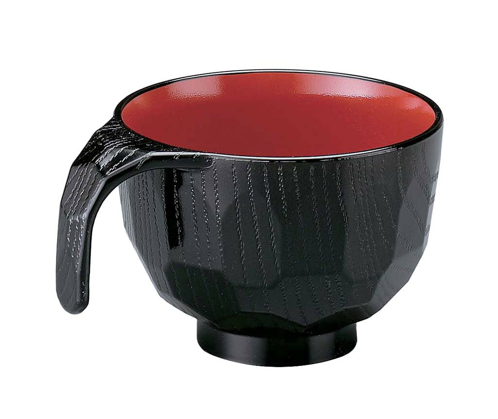 Japanese Soup Bowls - 耐熱ABS トッティー亀甲椀 黒内朱(代引不可)