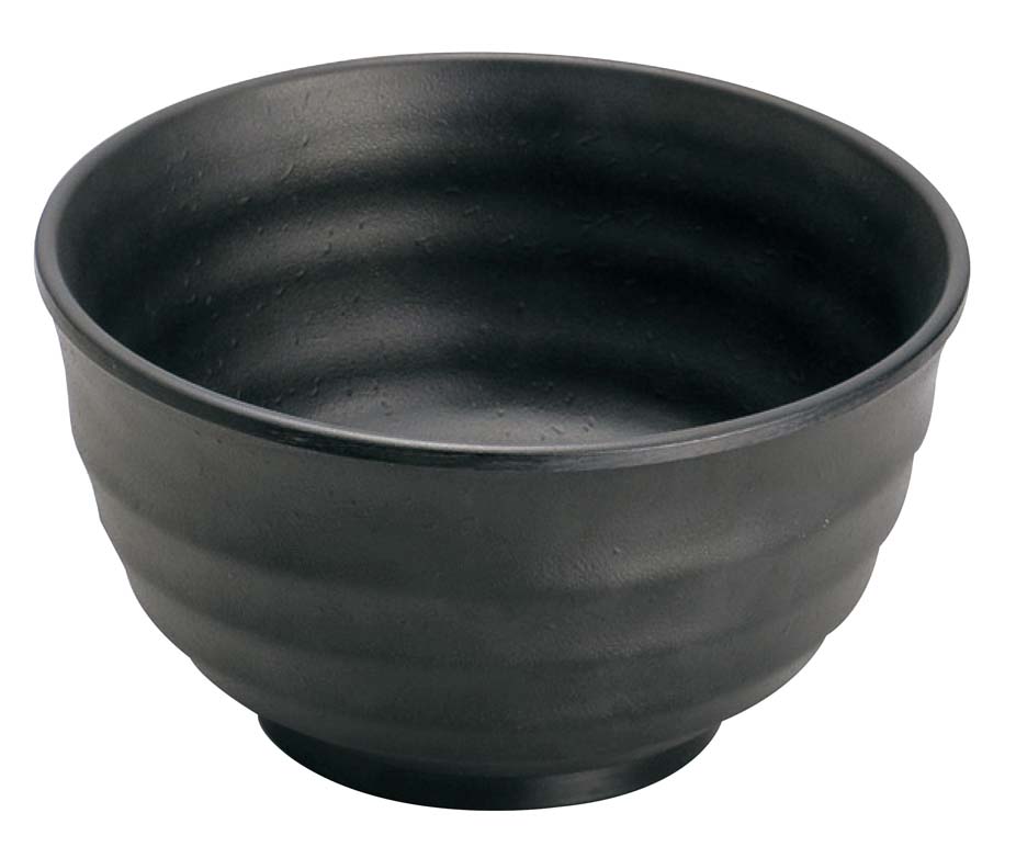 マイン メラミンウェア 飯器 黒 大 M11-144(代引不可)